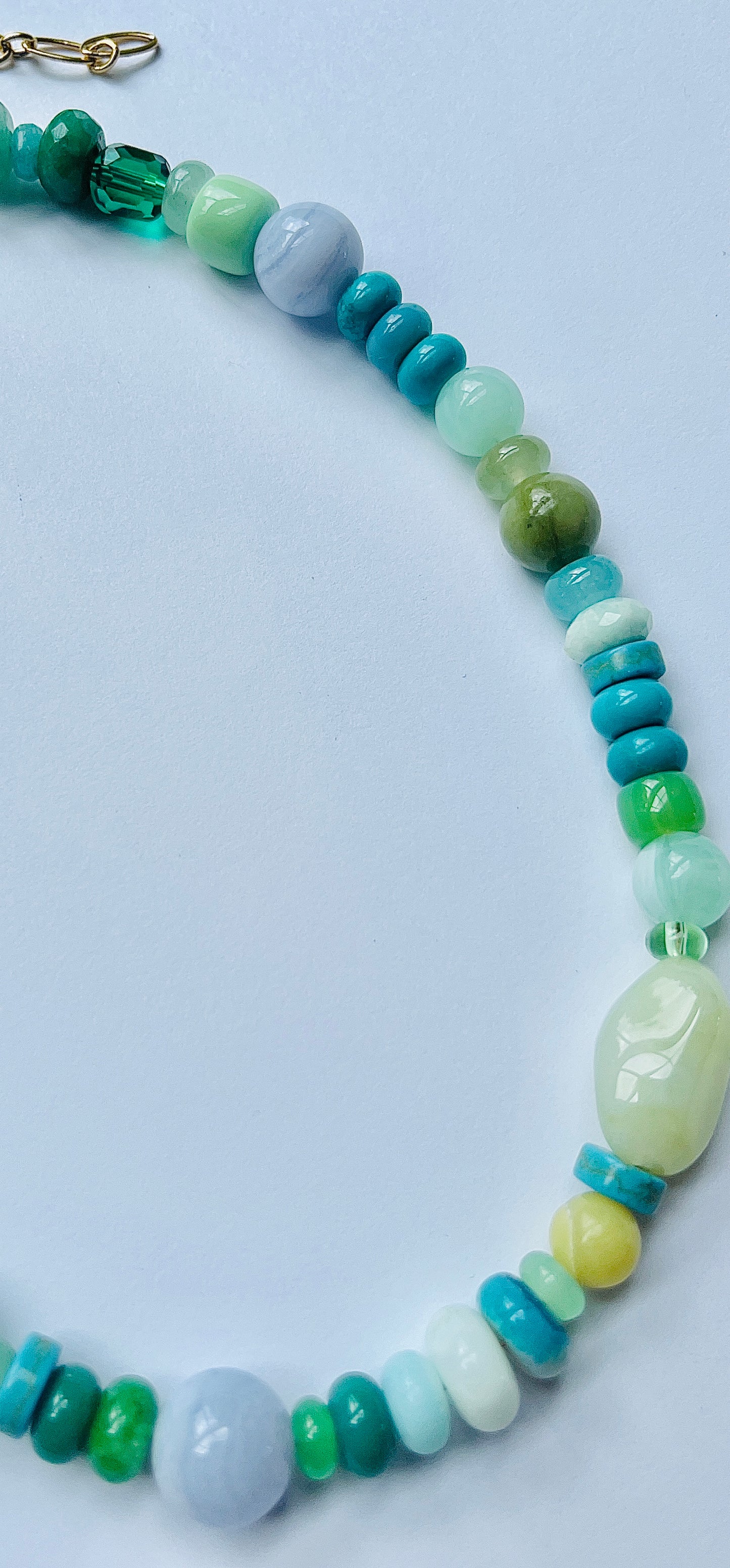 Blues and Greens Beaded Necklace
