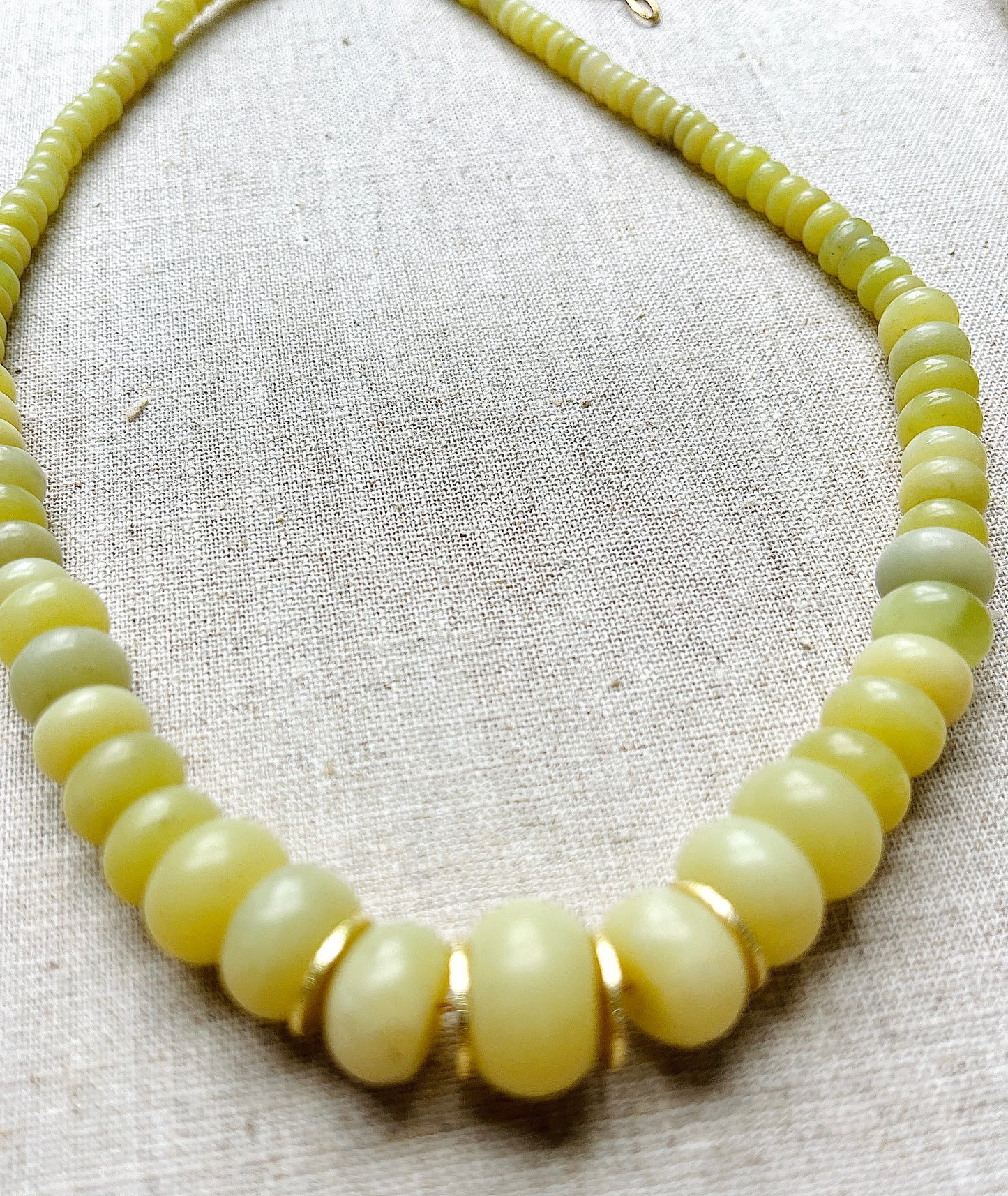 Pale Citron Beaded Necklace