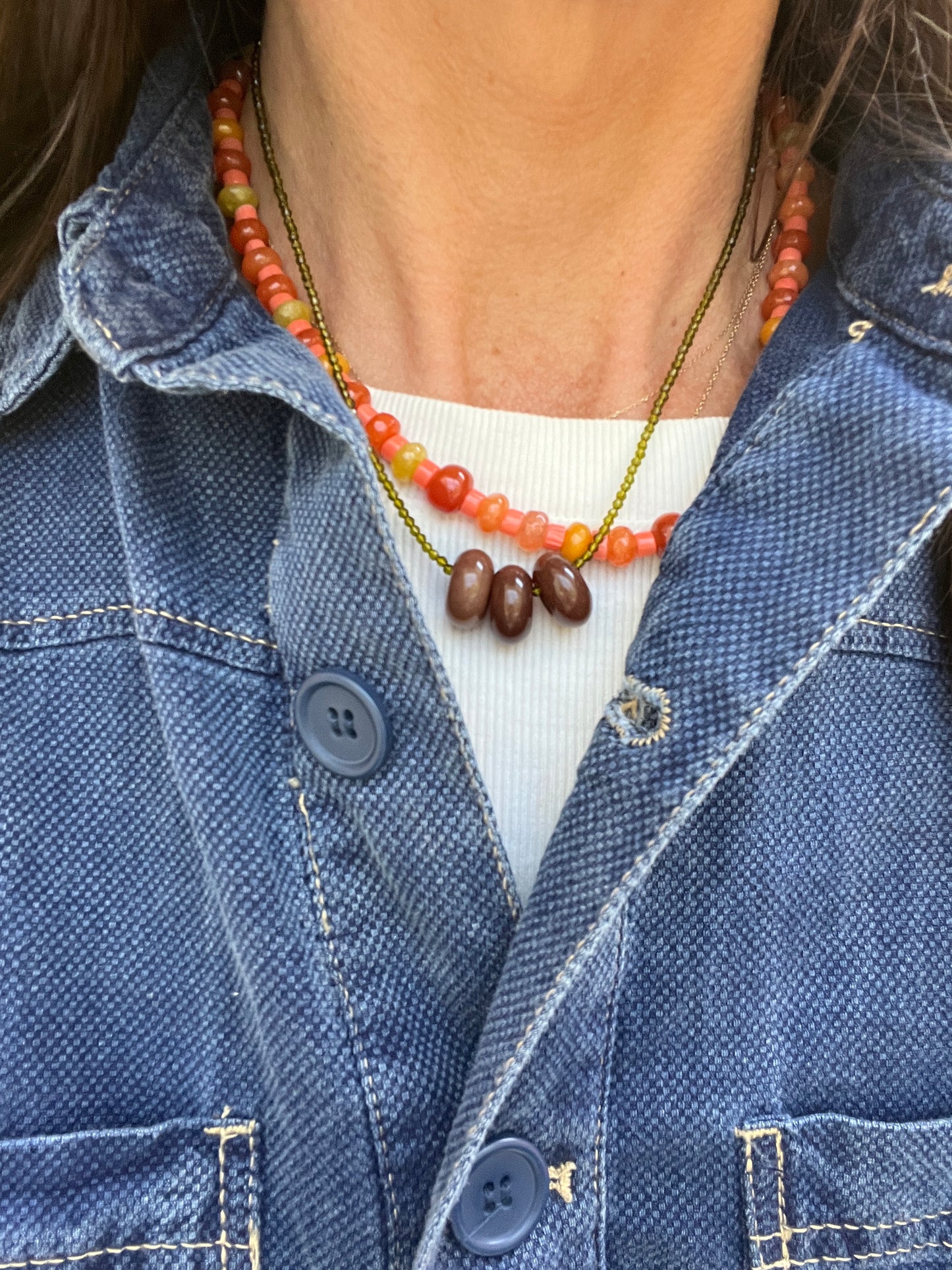 Autumn Rust Beaded Necklace