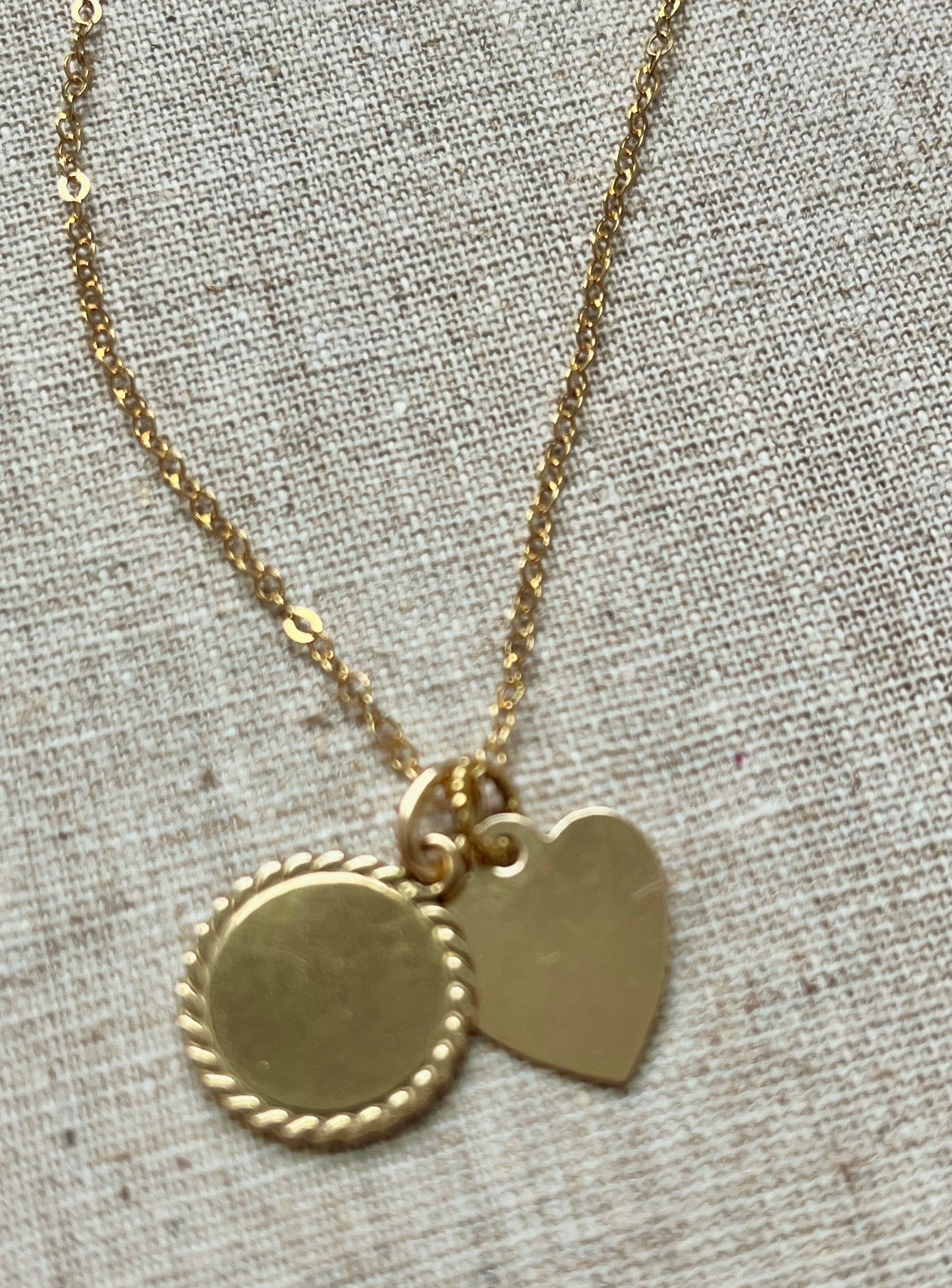 Vintage Heart and Pendant Drop Necklace