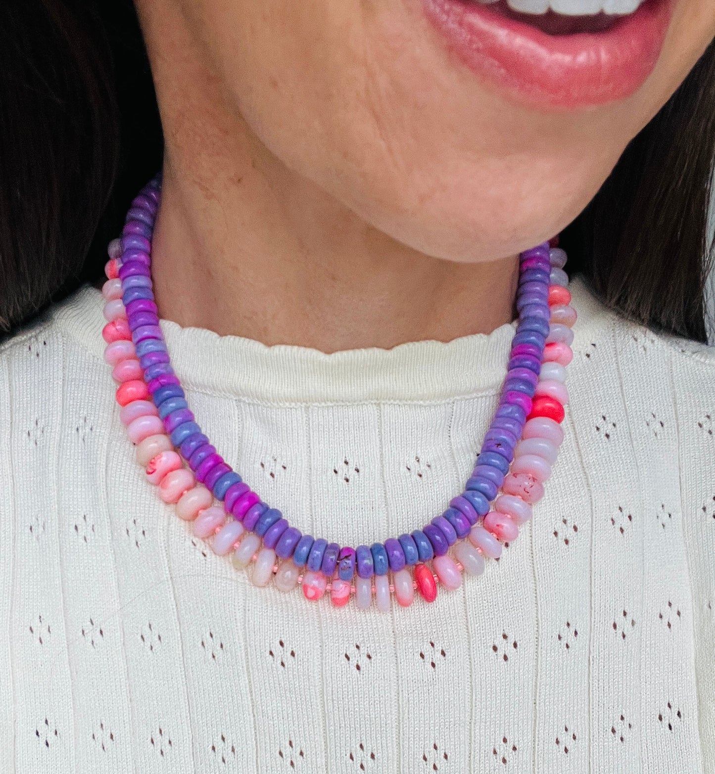 Coral Crush Opal Bauble Necklace