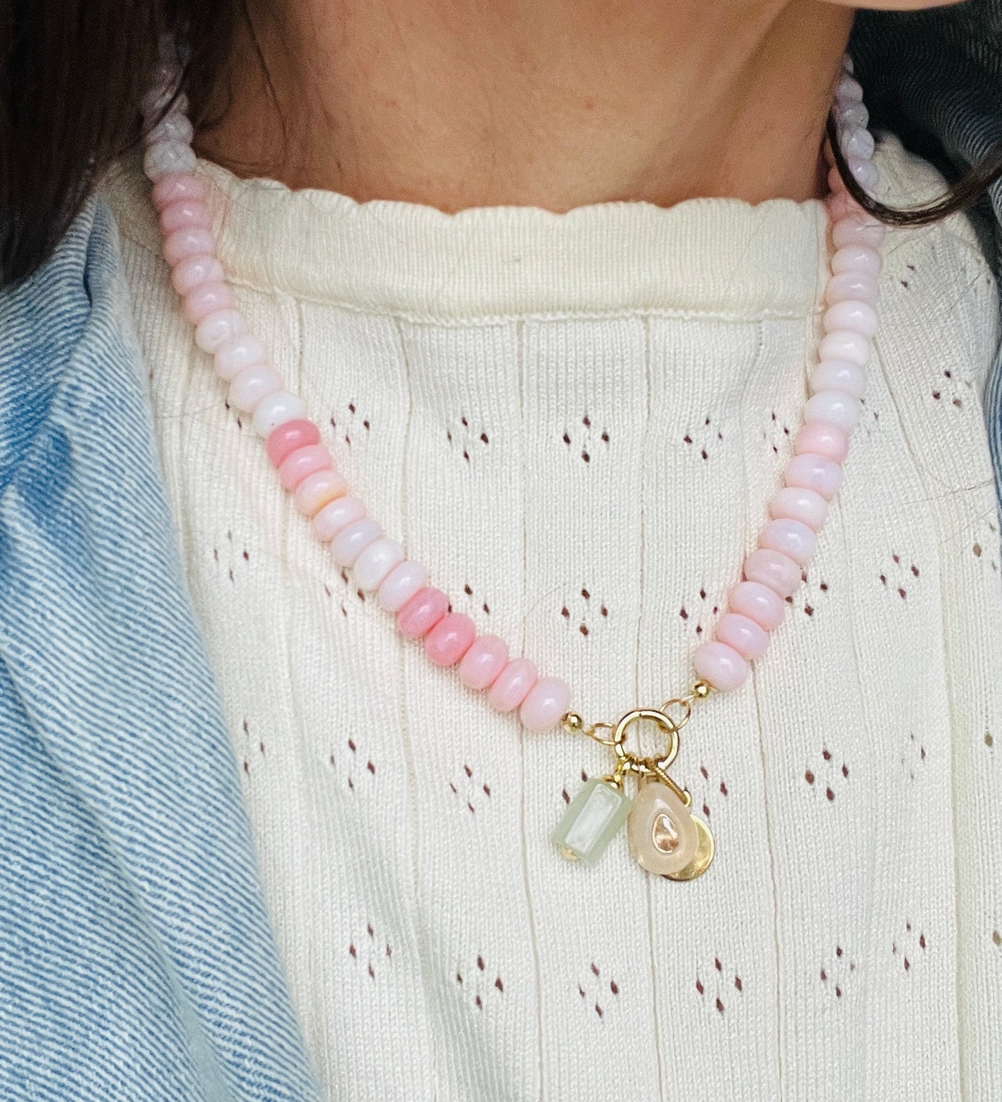 Pink Pop Opal Bauble Charm Necklace