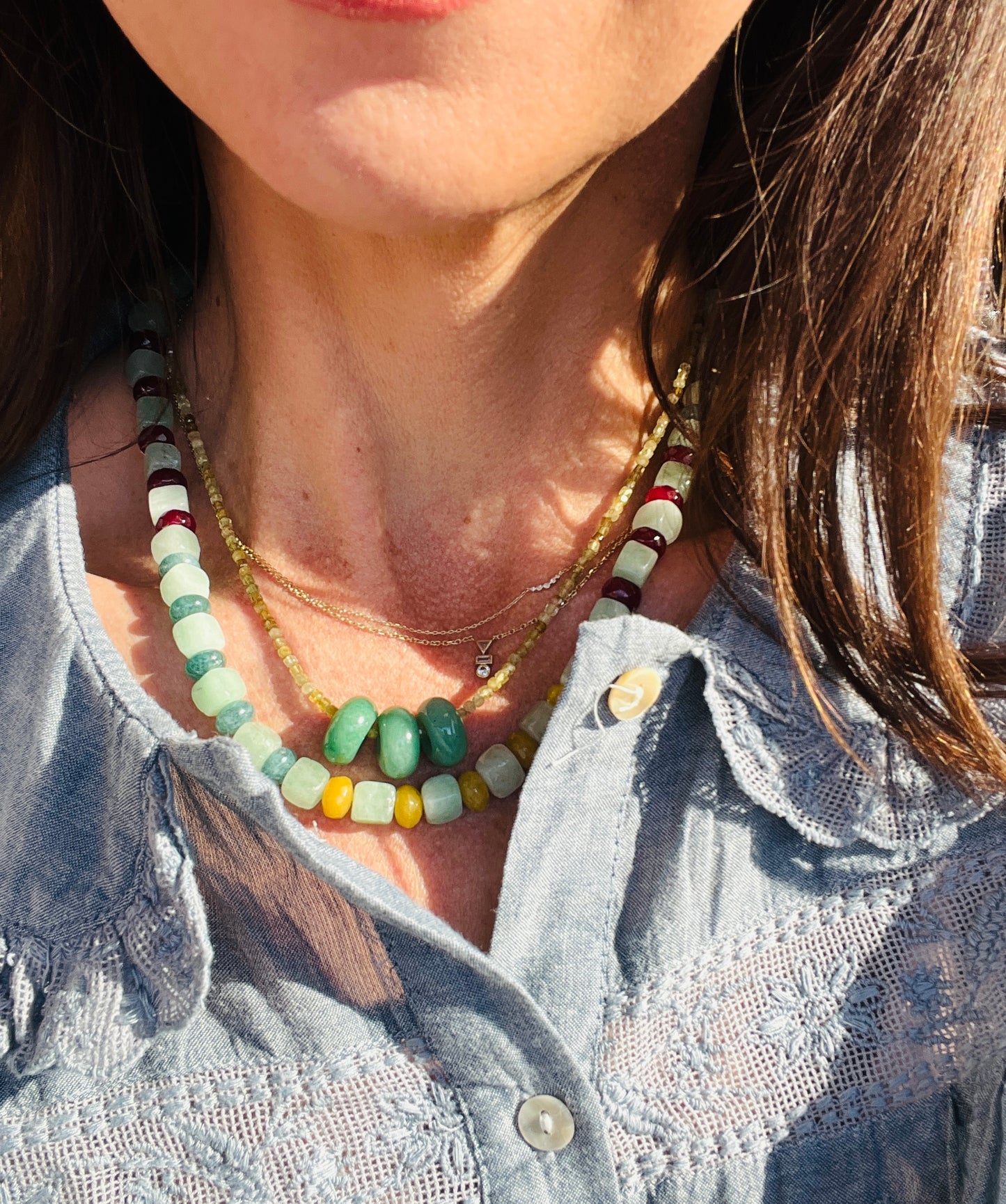 Teal and Autumn Mix Beaded Necklace