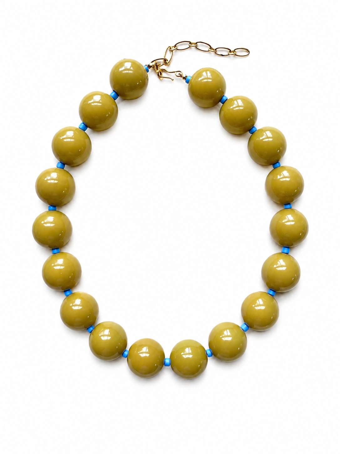 Chartreuse Chunky Beaded Necklace