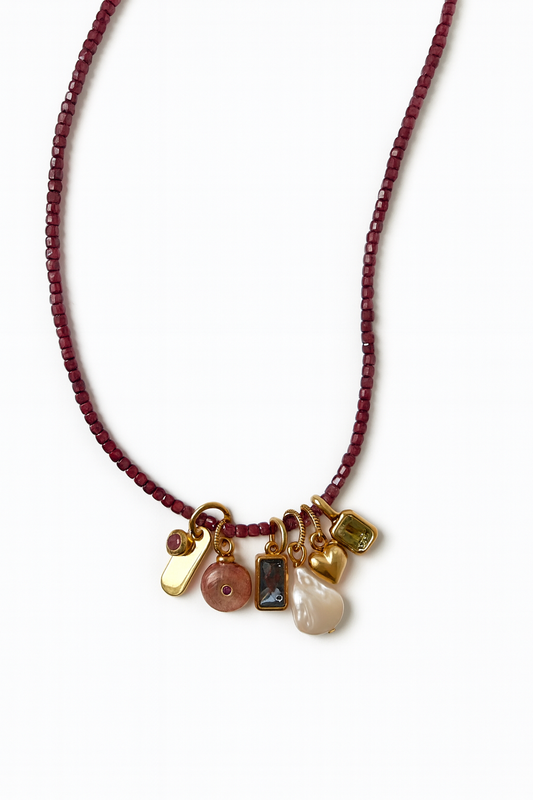 Sparkle Beaded Charm Necklace