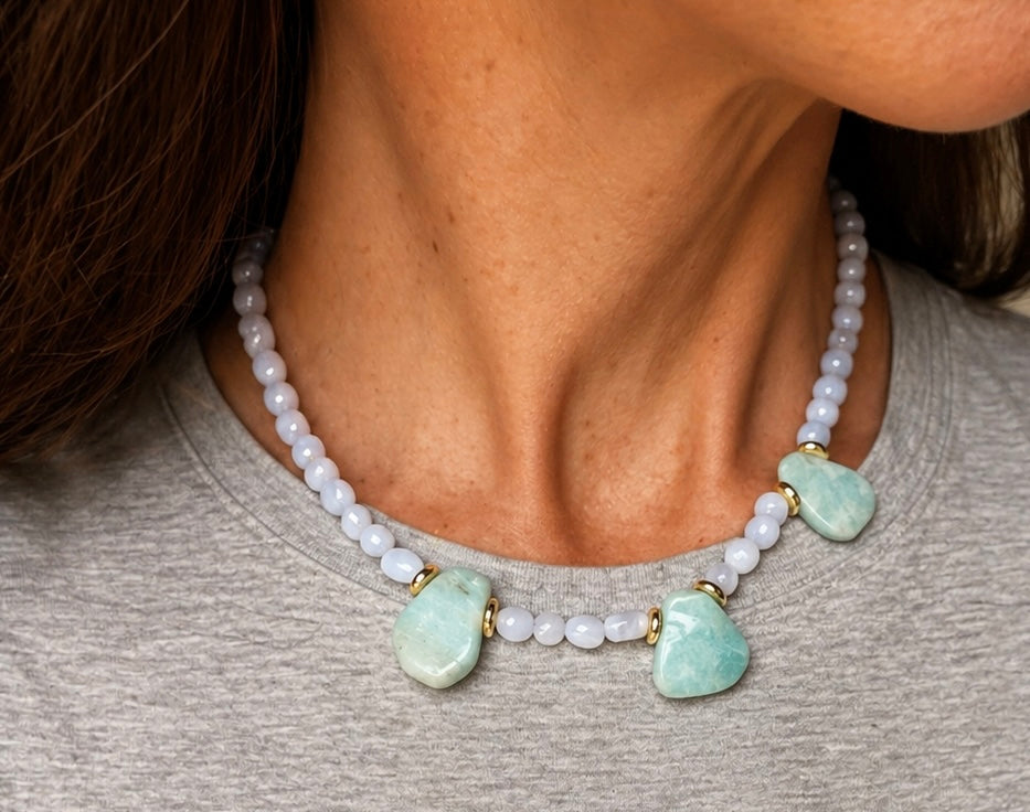 Stone Beaded Pendant Necklace