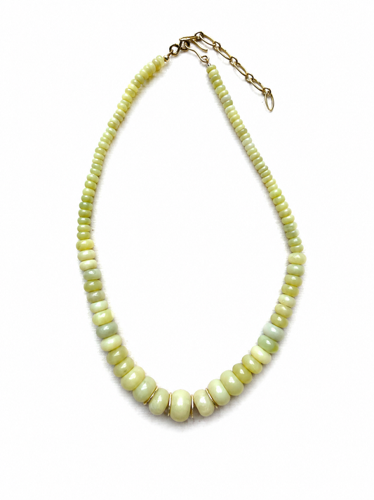 Pale Citron Beaded Necklace