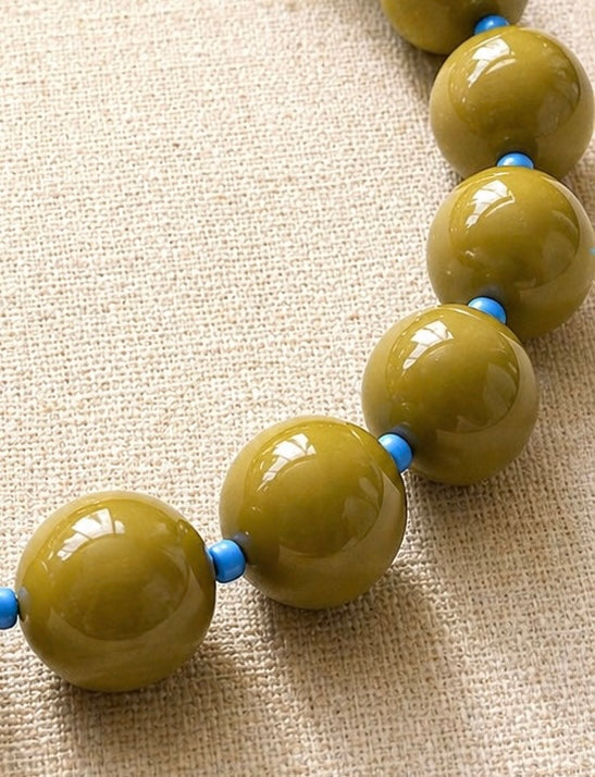 Chartreuse Chunky Beaded Necklace