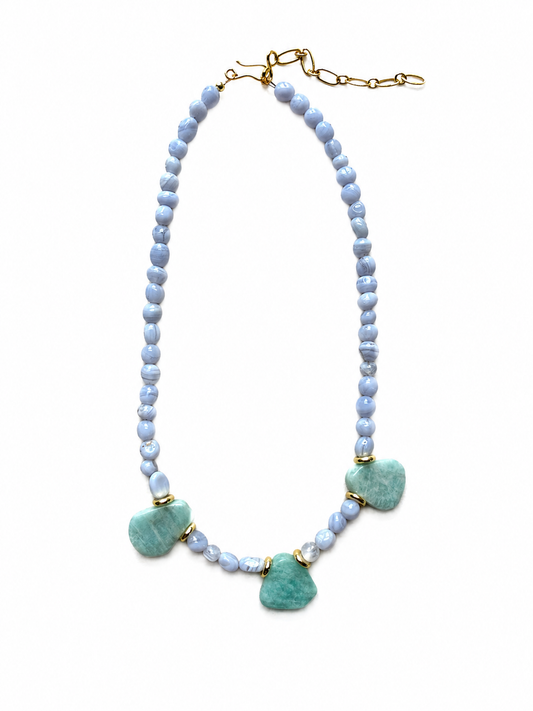 Stone Beaded Pendant Necklace