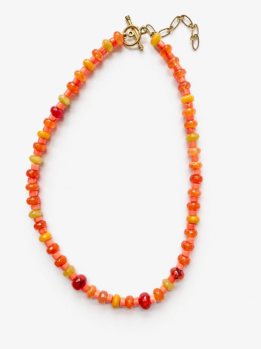 Orange Ya Glad Beaded Necklace