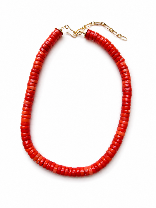 Fire Orange Beaded Necklace