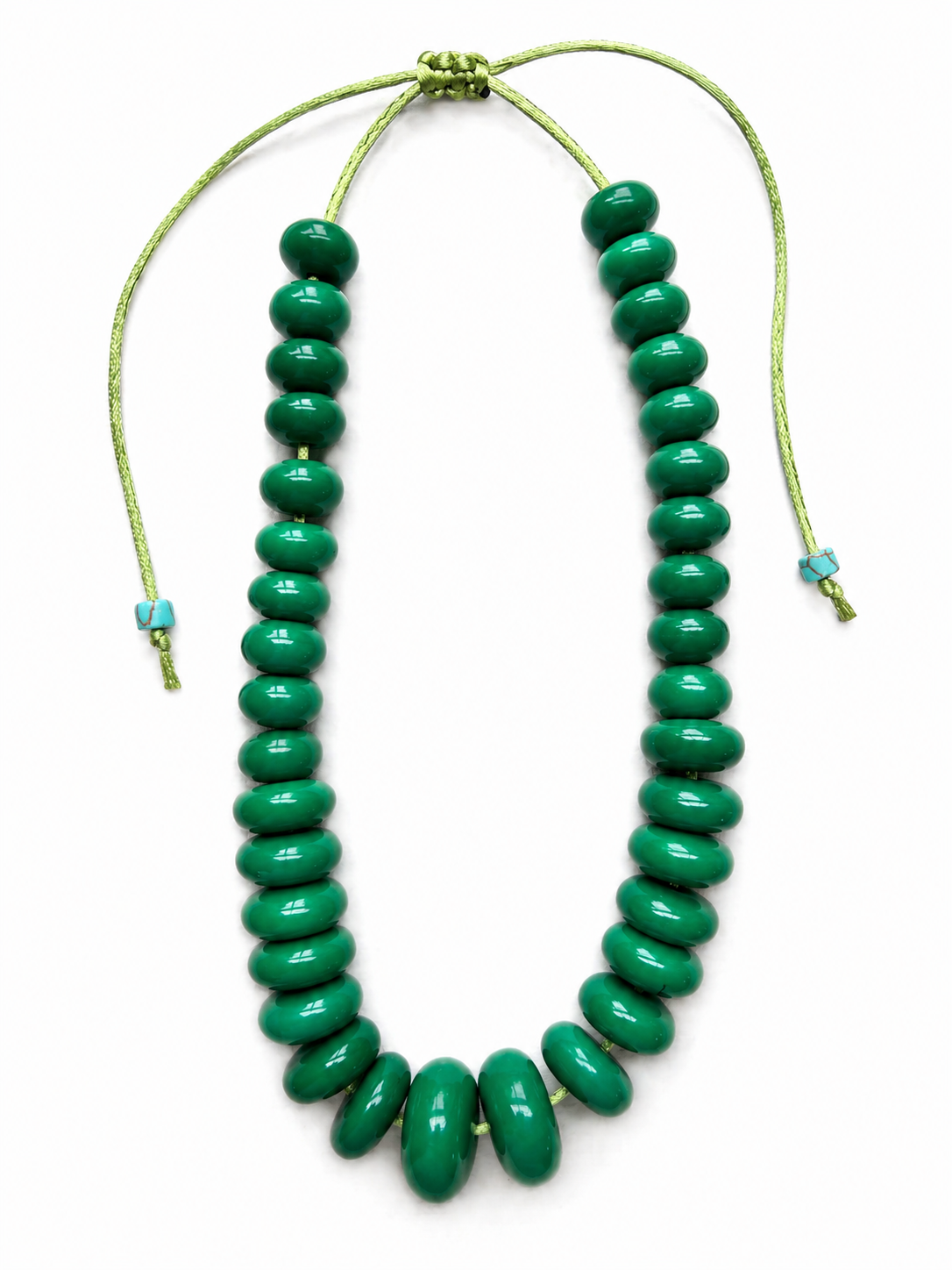 Adjustable Chunky Green Beaded Necklace