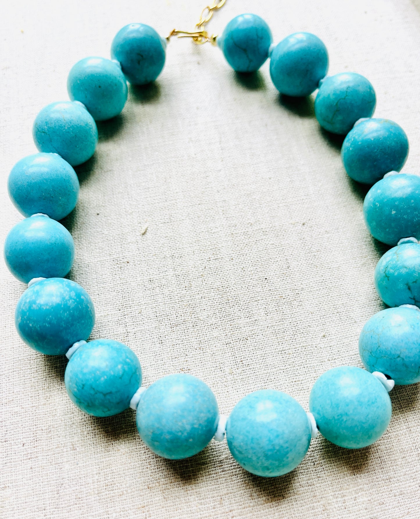Chunky Turquoise Beaded Necklace