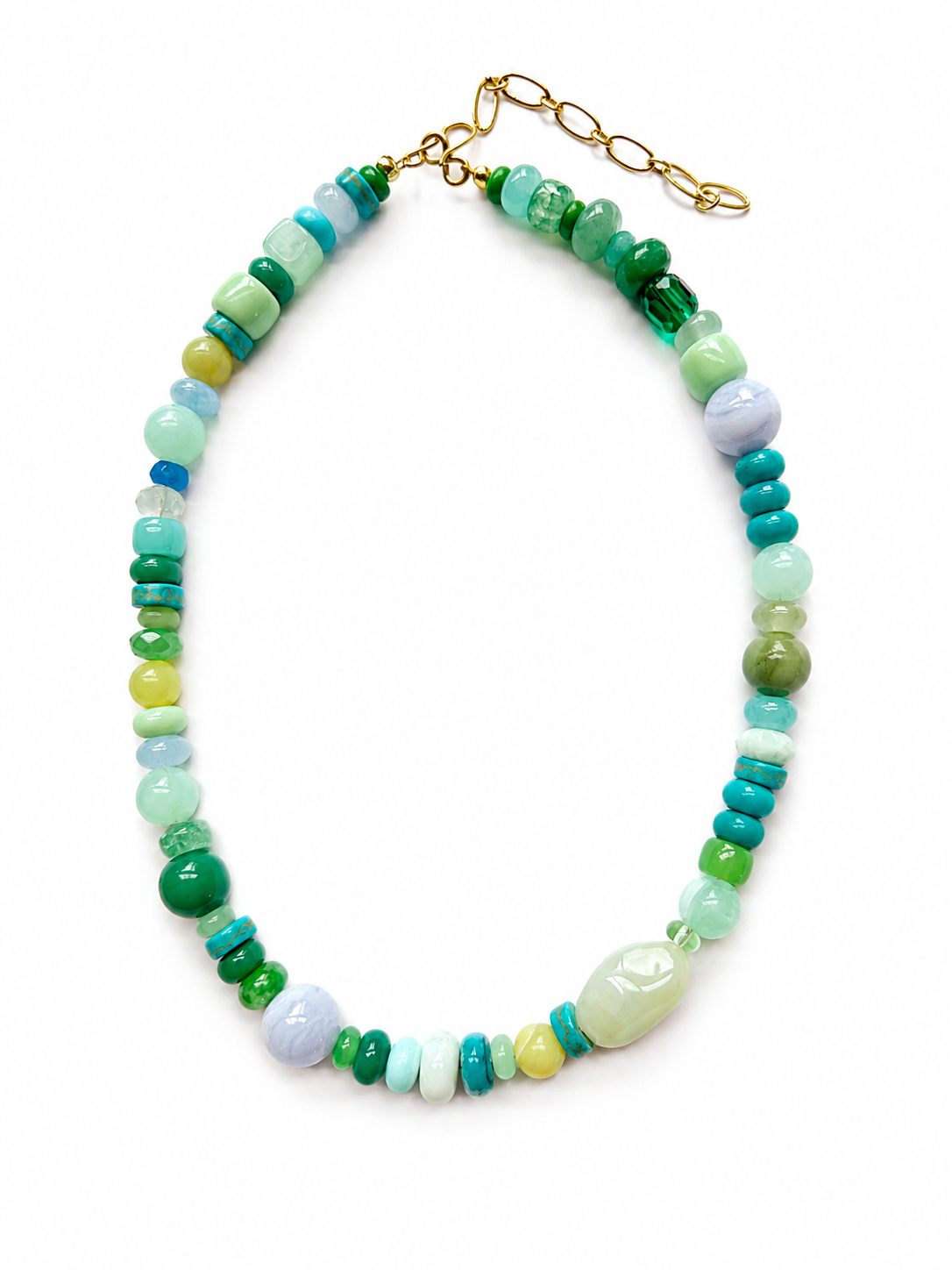 Blues and Greens Beaded Necklace