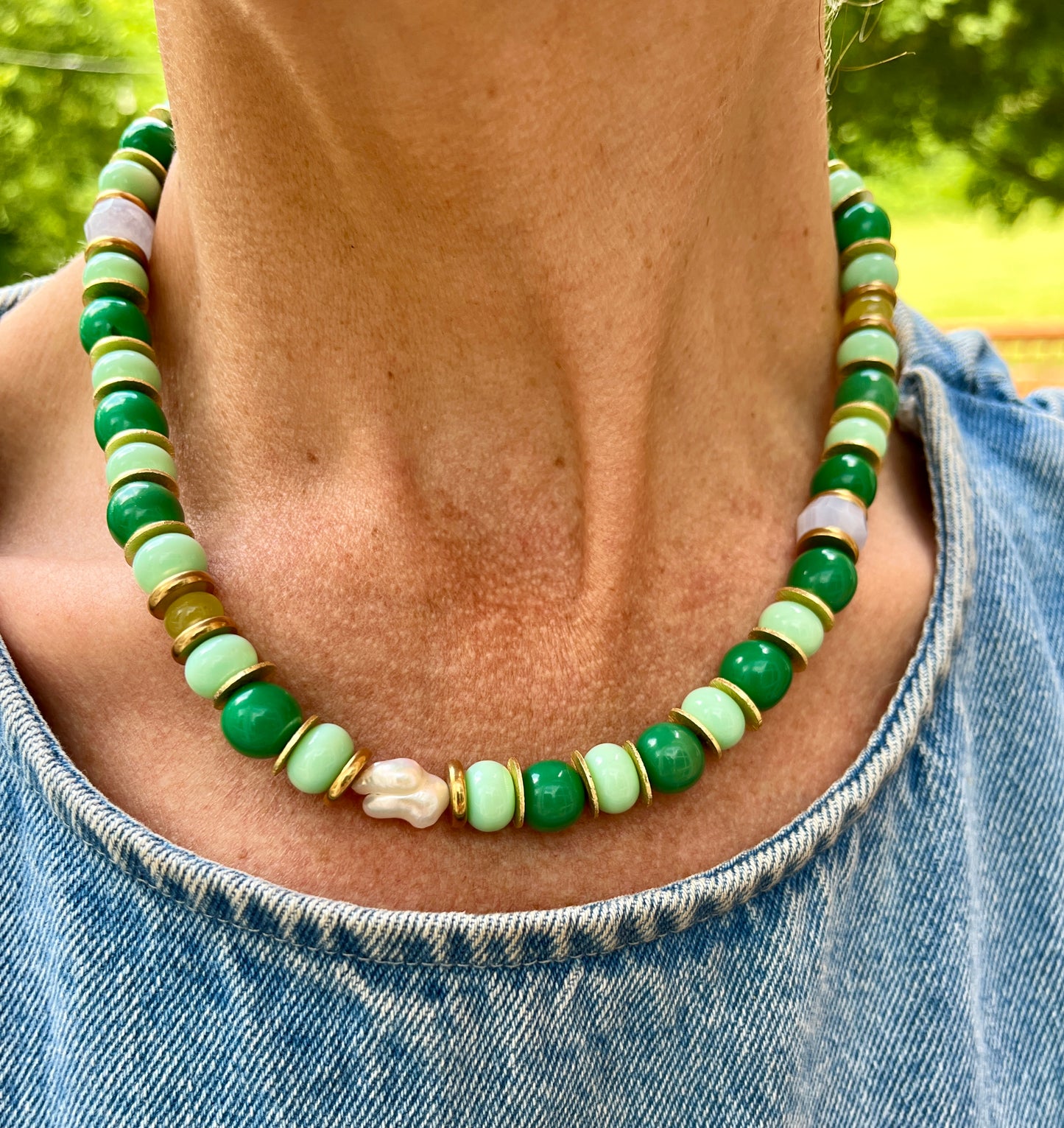 Green and Turquoise Pop Necklace