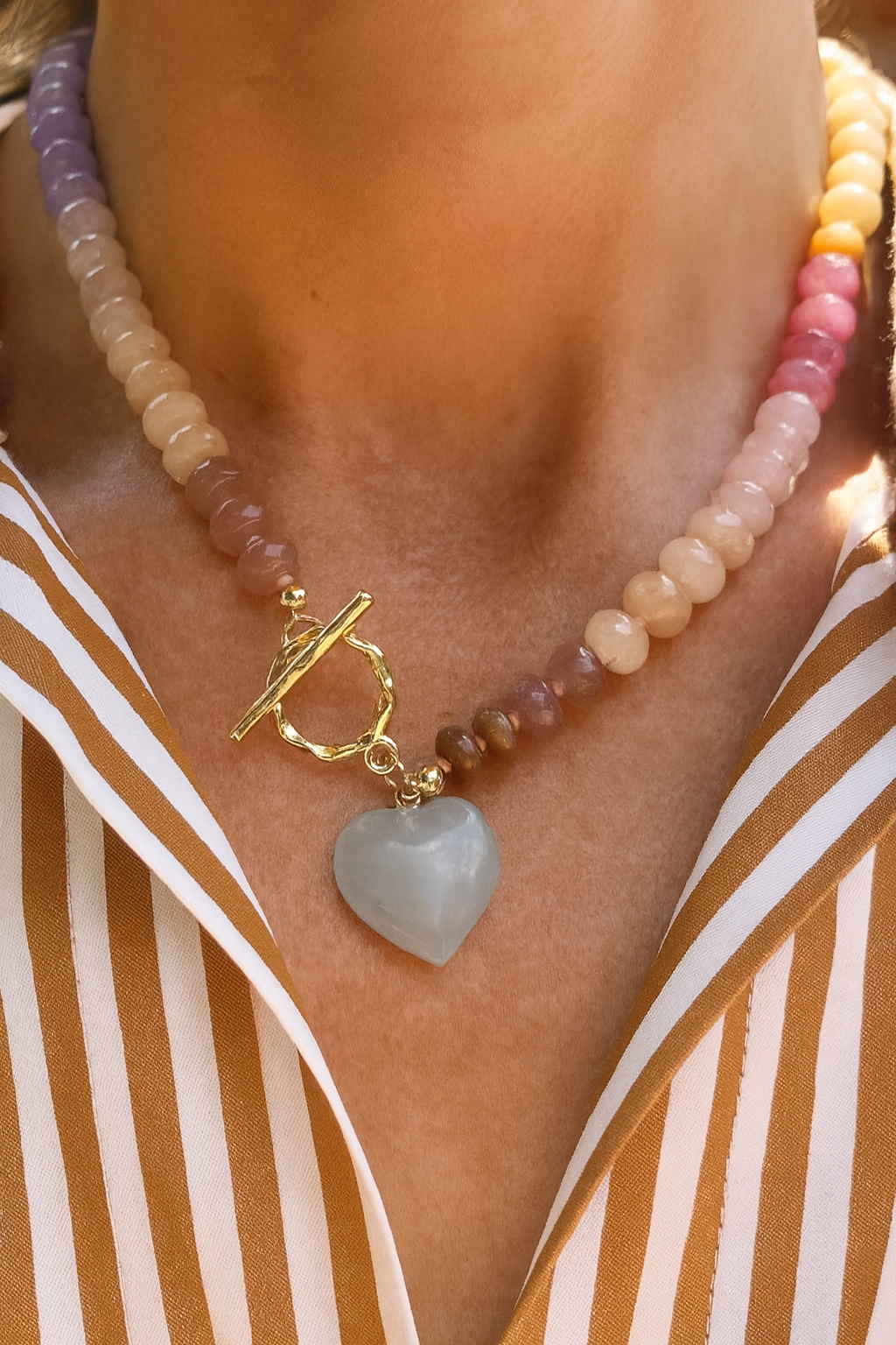 Daydream Stone Heart Drop Necklace