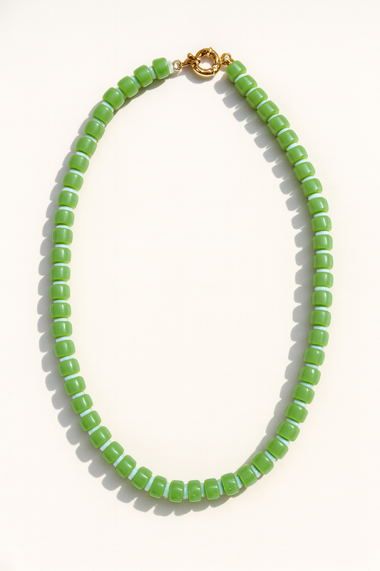 Green and Turquoise Stone Bead Necklace