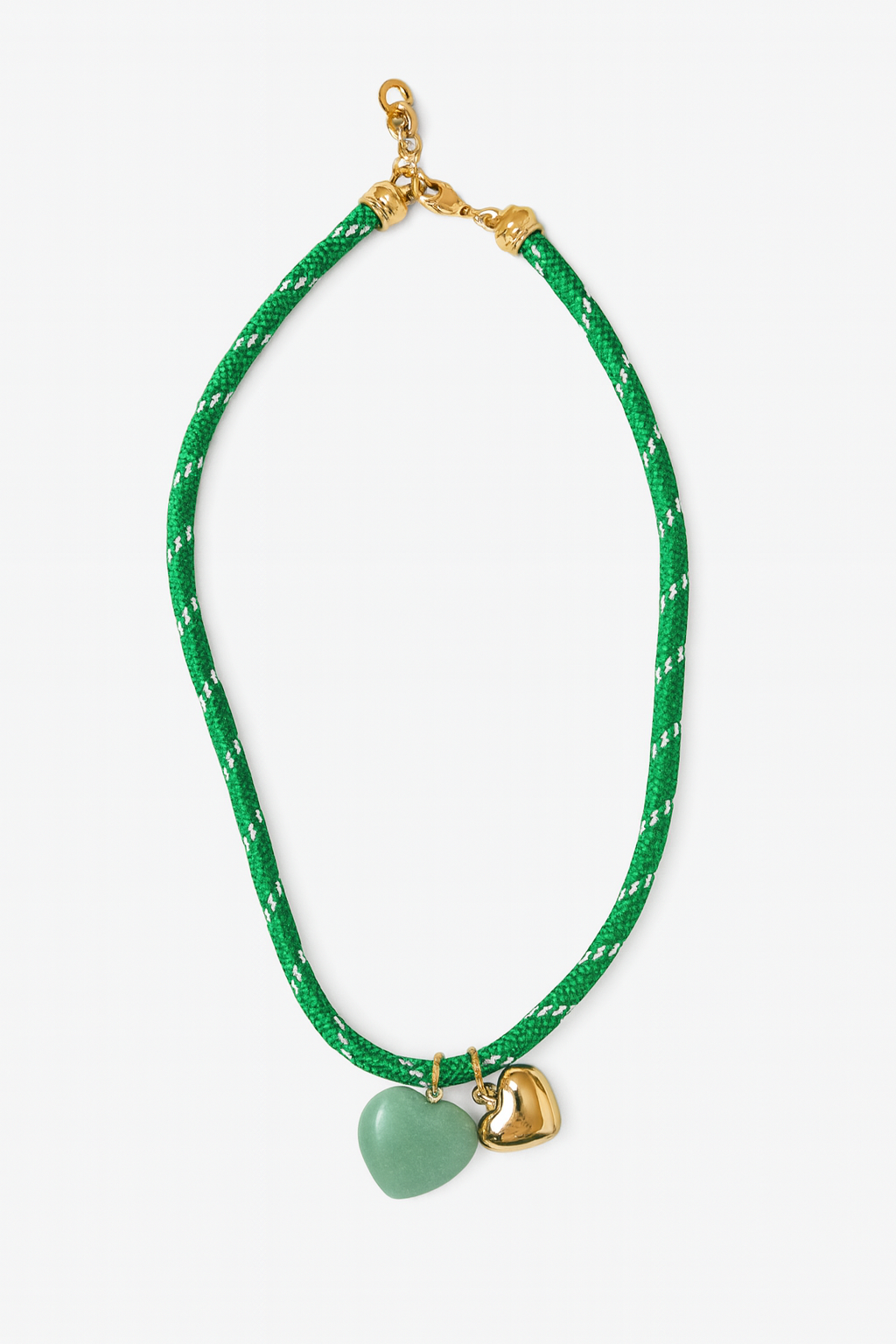 Rope Cord Heart Drop Necklace