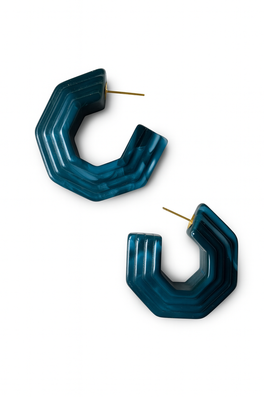 Chunky Teal Hoops