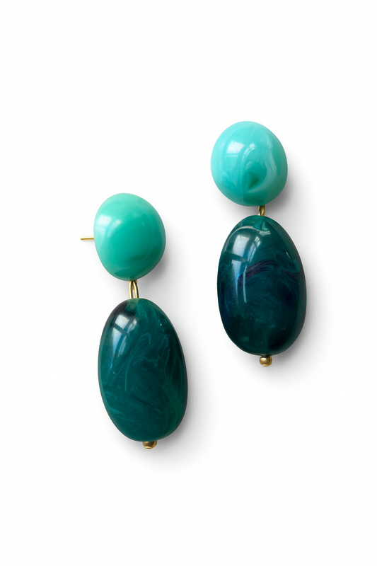 Teal Bauble Earrings