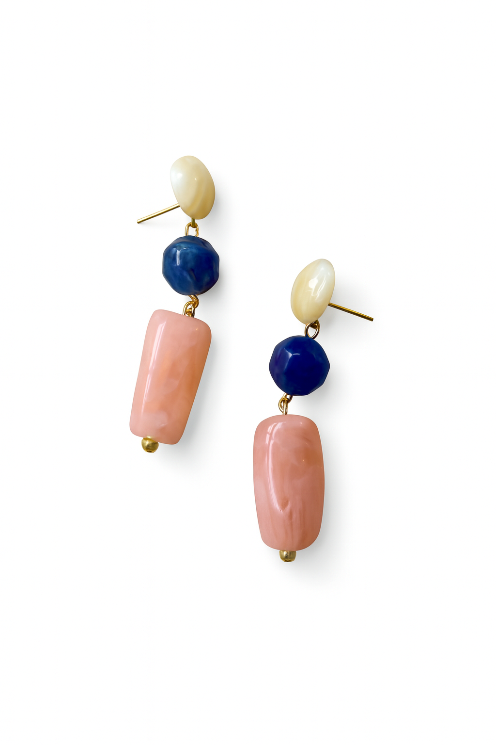 Coral Cobalt Drop Earrings