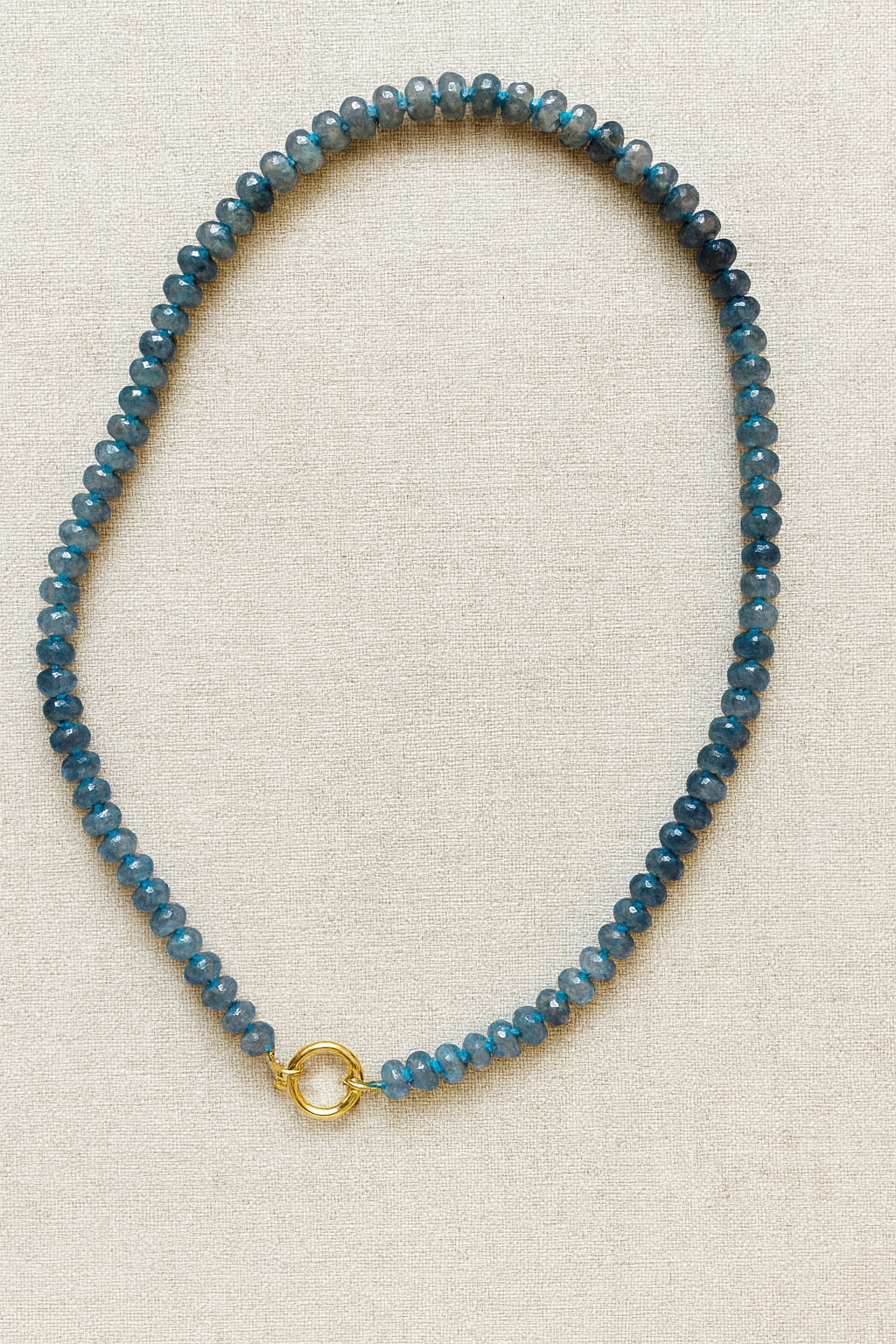 Blue Bead Charm Necklace