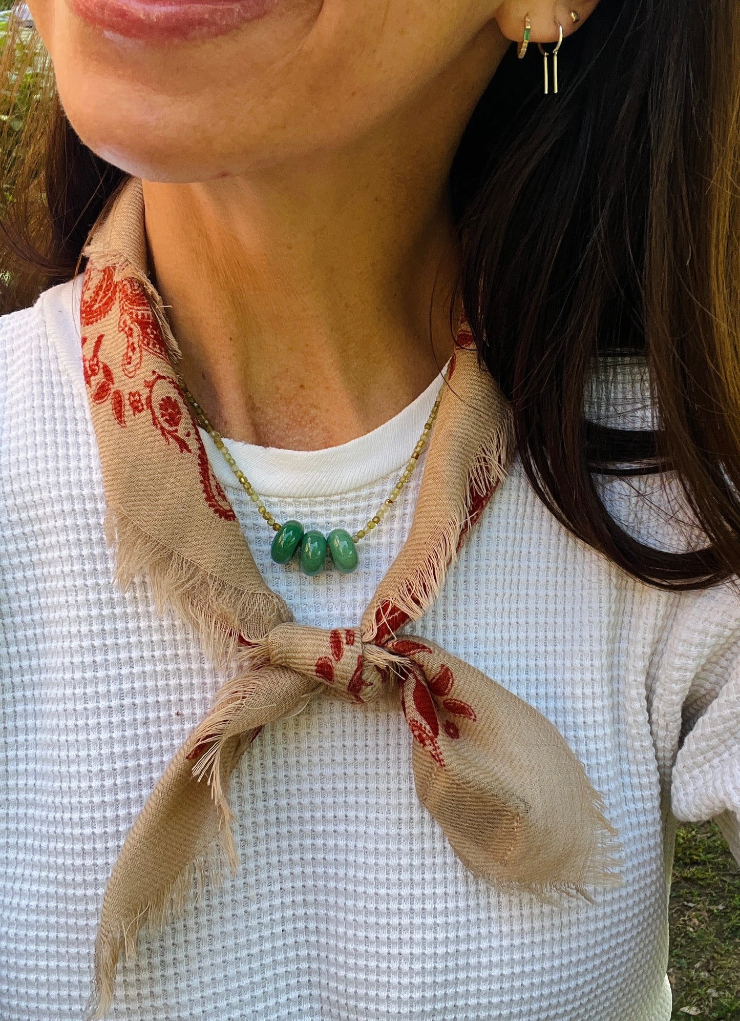 Green Loop Beaded Necklace