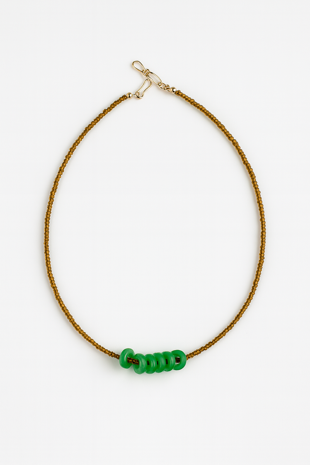 Brown Beaded Loop Necklace