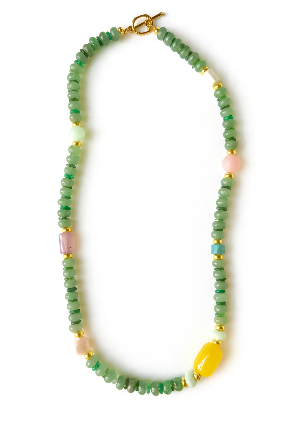 Green Stone Beaded Necklace