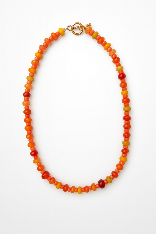 Autumn Rust Beaded Necklace