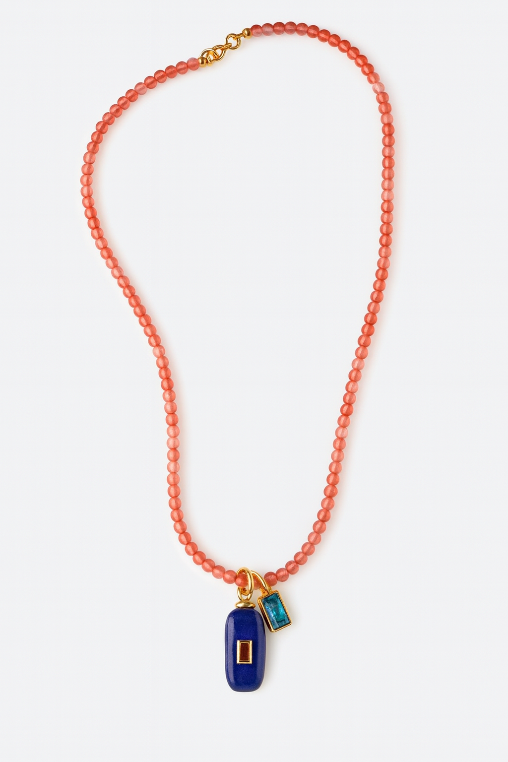 Peach Charm Drop Necklace