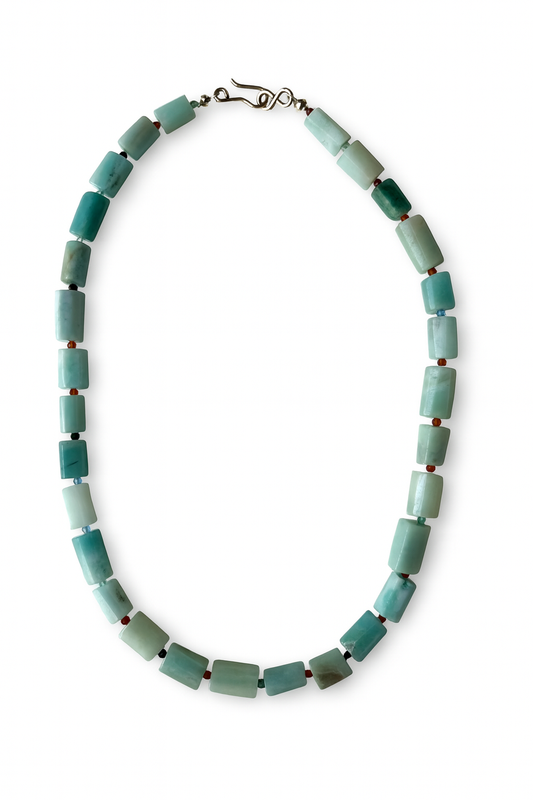Turquoise and Rainbow Beaded Necklace