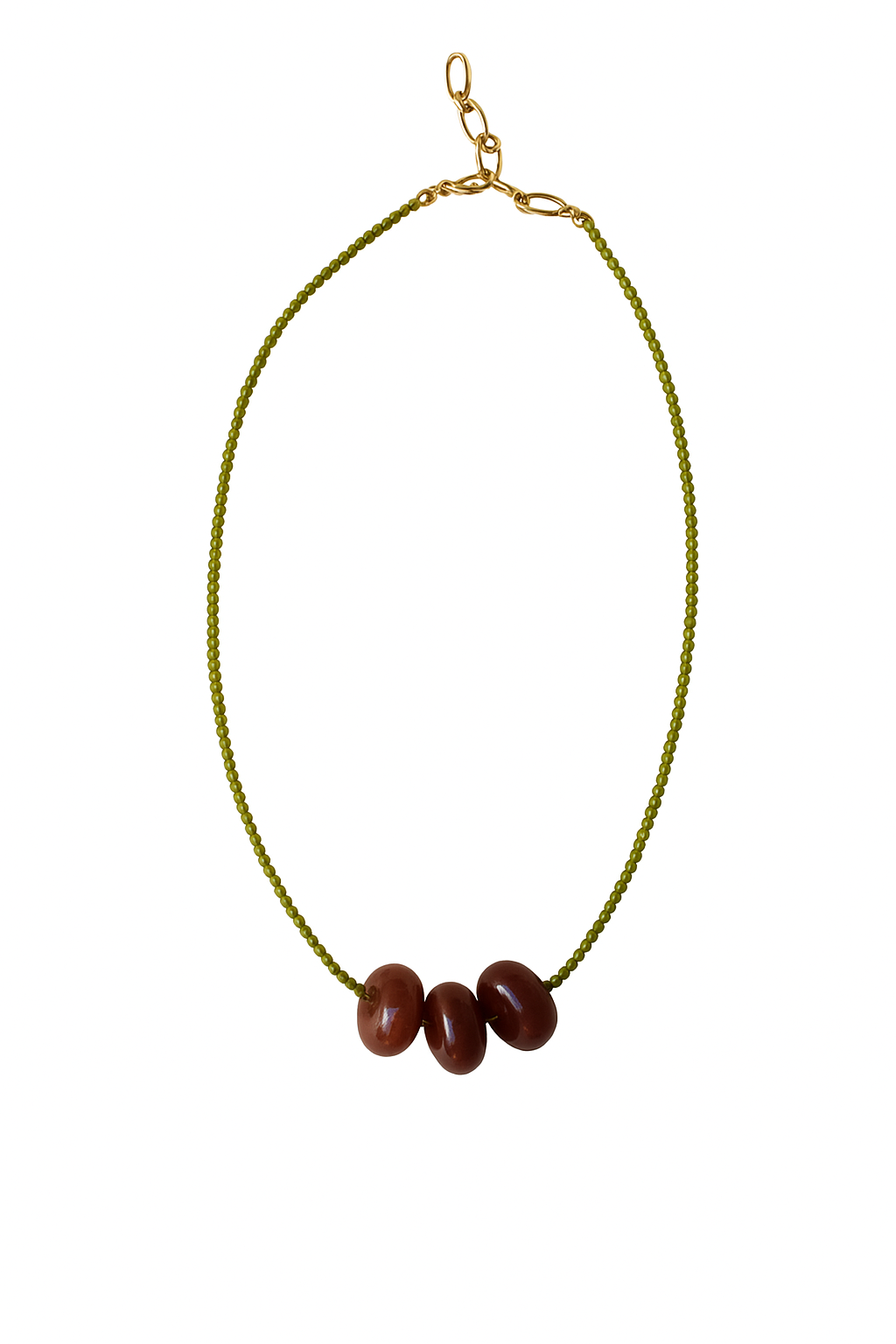 Brown Loop Beaded Necklace