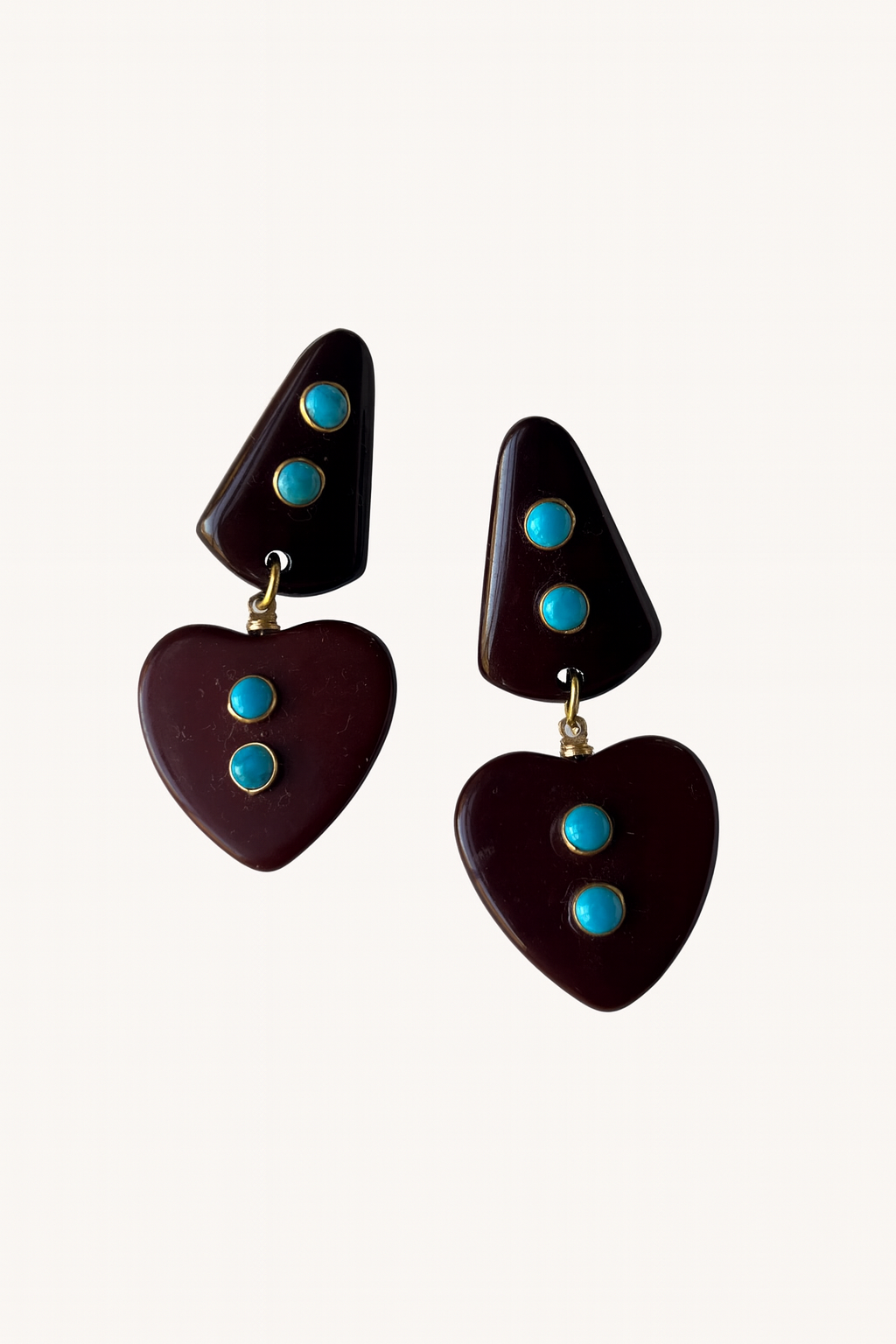 Chocolate Brown Heart Drop Earrings