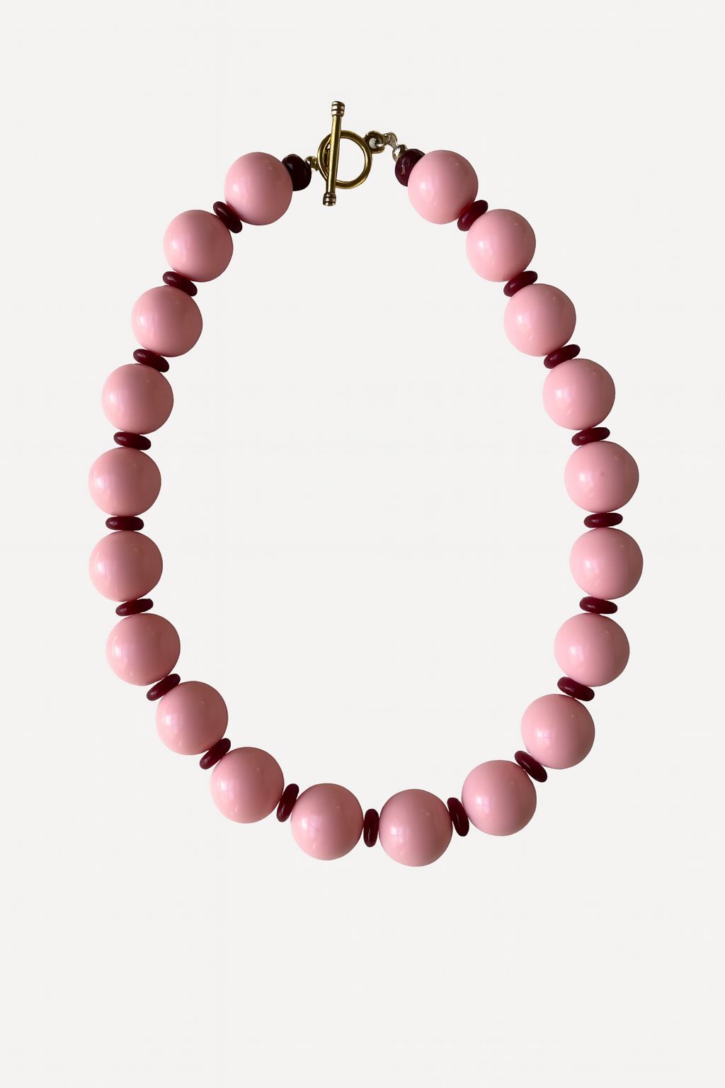 Pink and Burgundy Bauble Necklace