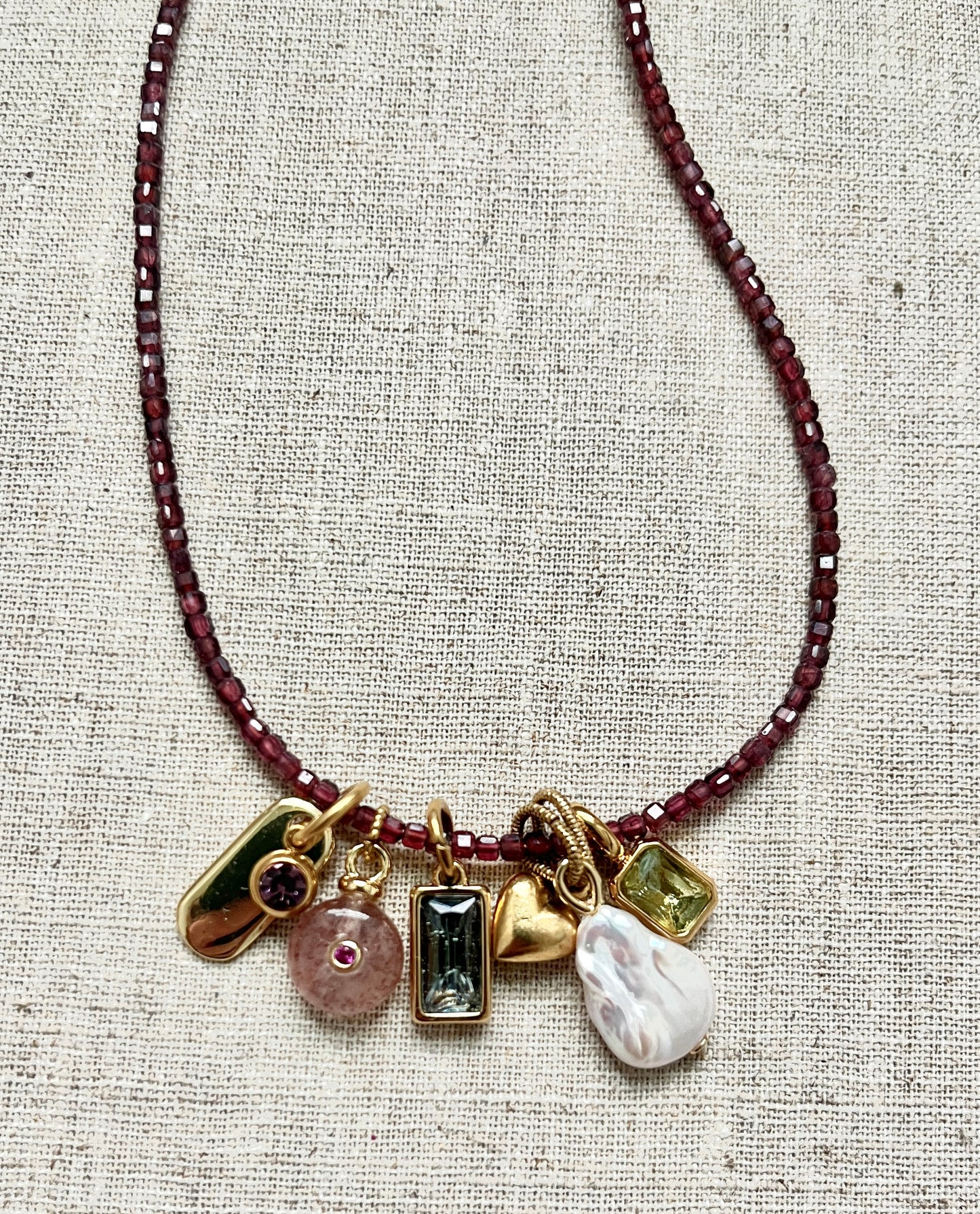 Sparkle Beaded Charm Necklace