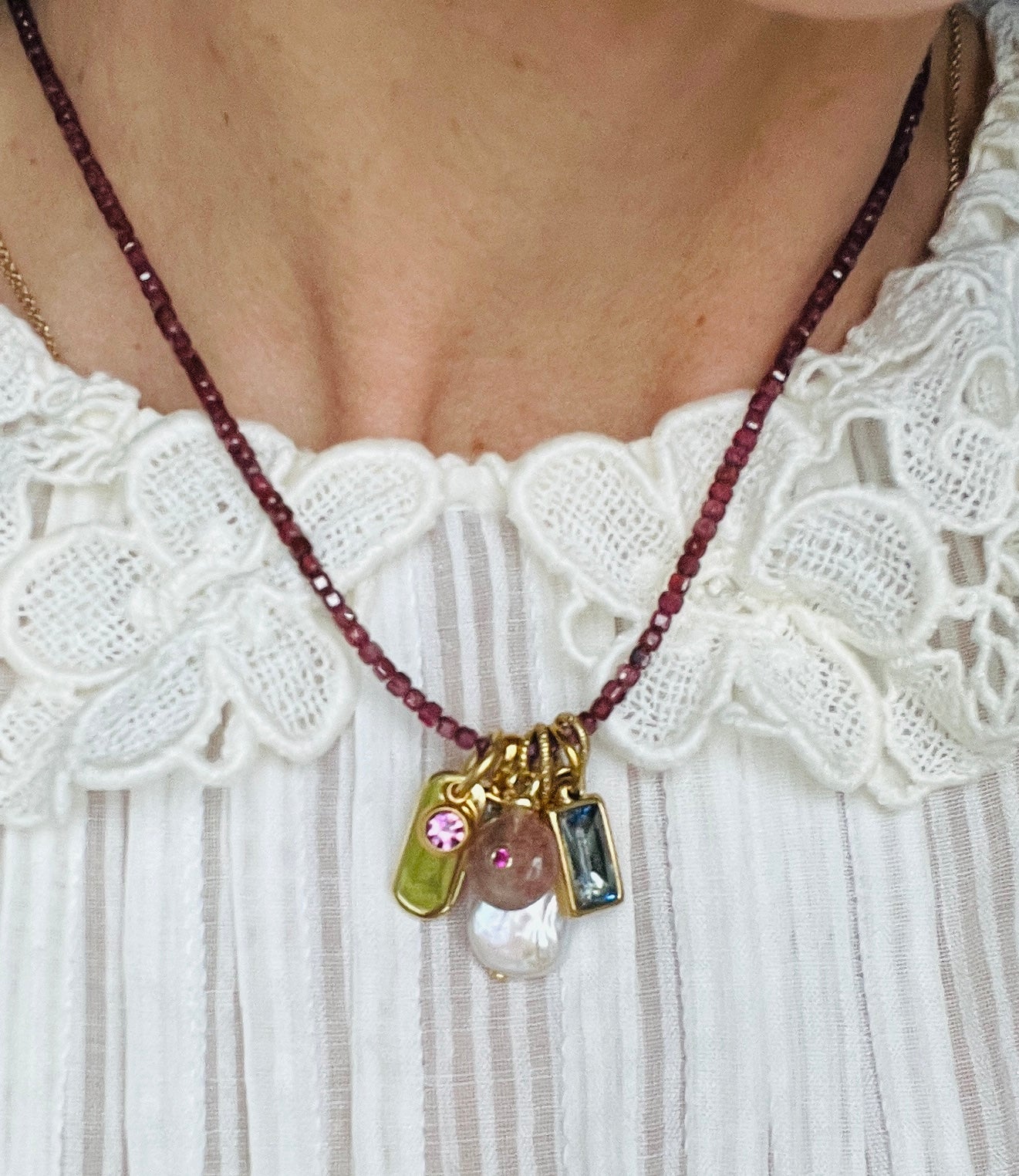 Sparkle Beaded Charm Necklace