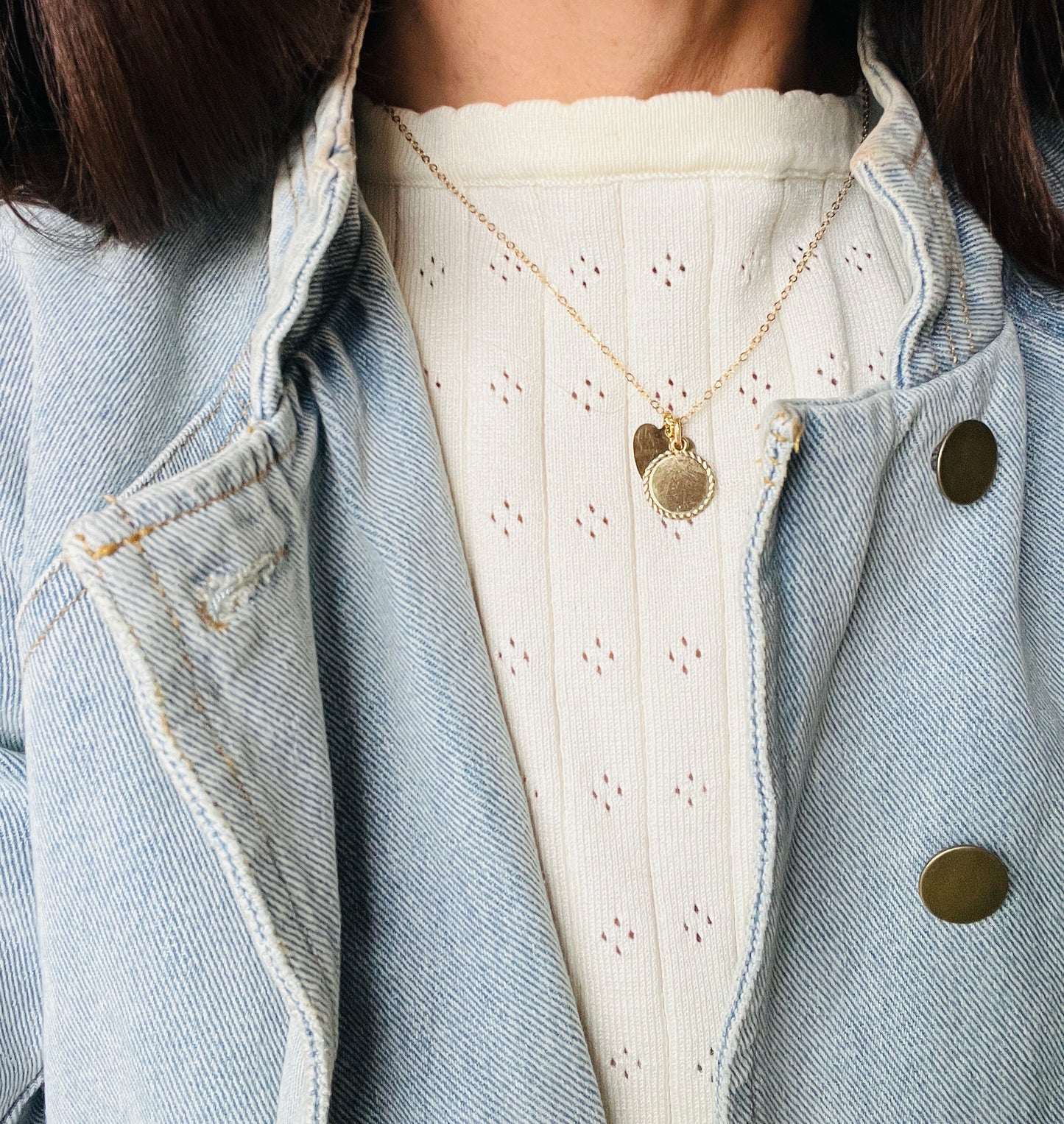 Vintage Heart and Pendant Drop Necklace