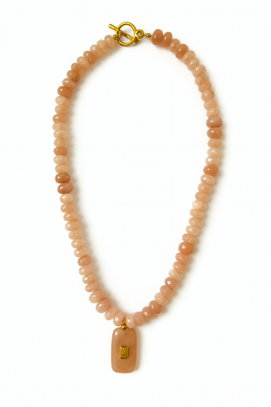 Taupe Stone Drop Necklace