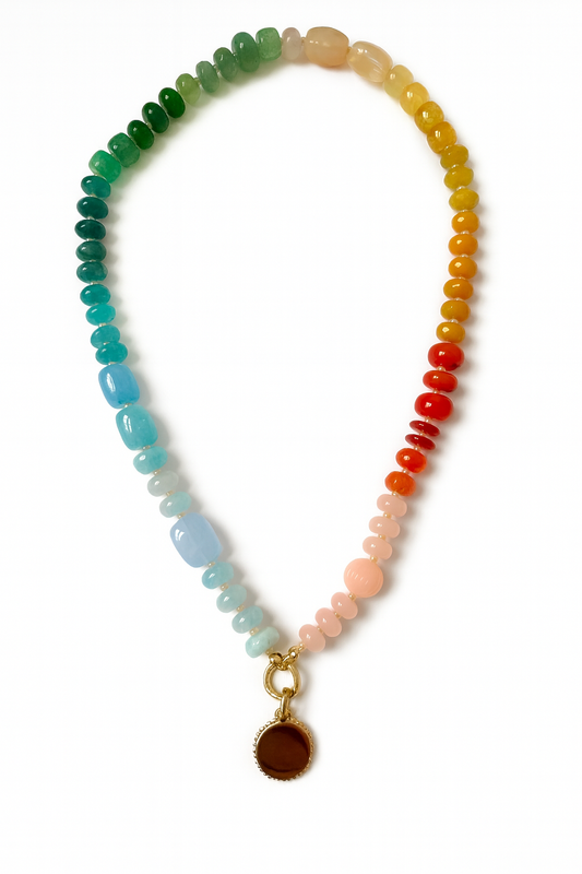 Colorful Beaded Charm Necklace