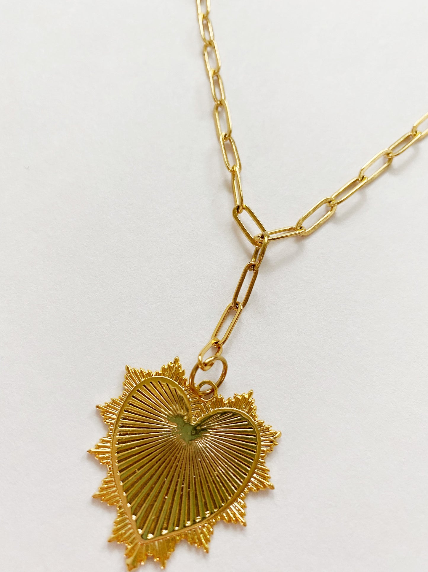 Golden Heart Drop Necklace