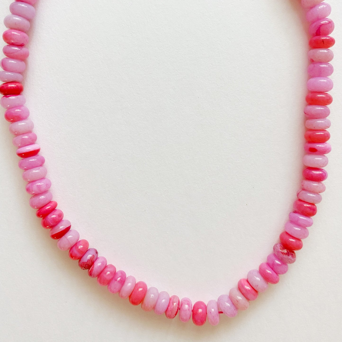 Pink Starburst Opal Bauble Layering Necklace